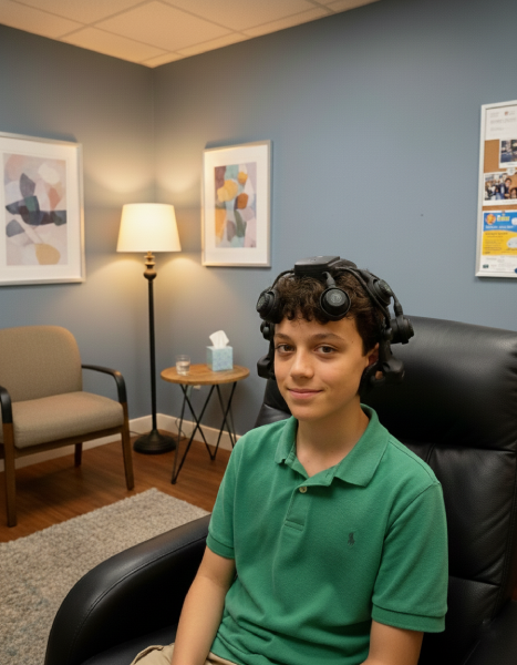 Neurofeedback brain training session showing real-time brainwave monitoring