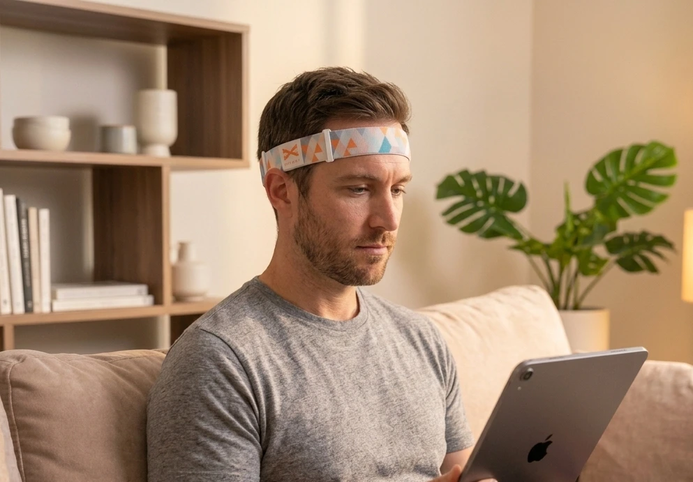 Client doing at home neurofeedback in Oklahoma