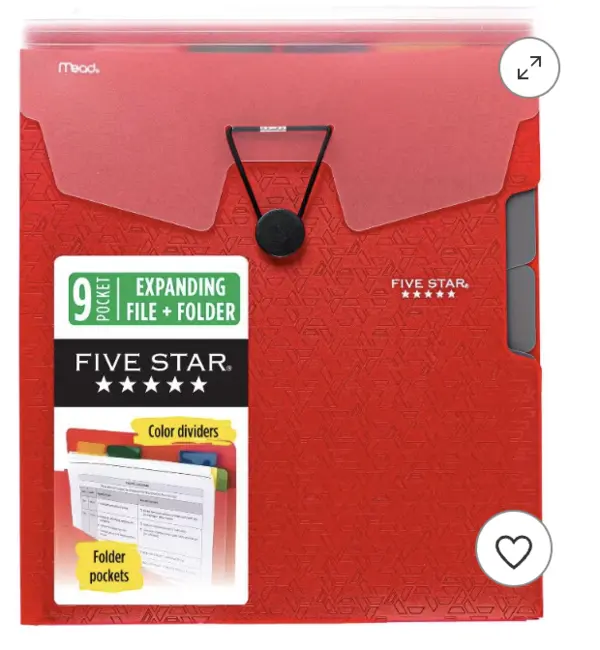 Nine-pocket expanding file folder organization system for ADHD teens back to school