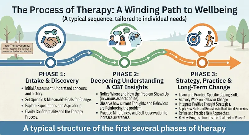 The process of therapy in Edmond, Oklahoma, from the first session through behavior change